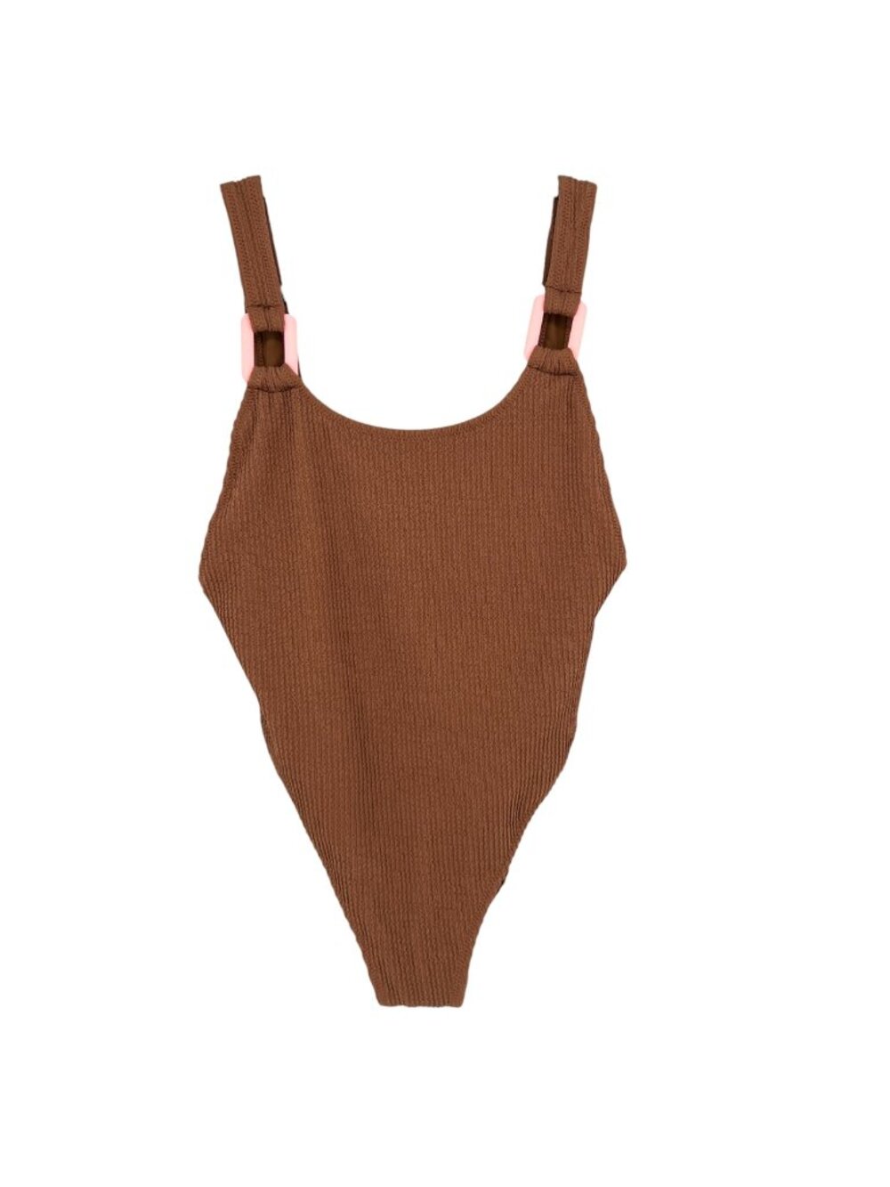 Aerie Super Scoop Cheekiest Crinkle One Piece Swimsuit Brown Size Medium NWT